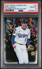 2025 Topps Chrome Update Celebracion Roki Sasaki #CT-20 Black  /10 PSA 10