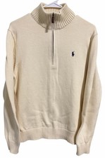 Polo Ralph Lauren Cotton Knit Quarter Zip Mock Neck Sweater Men's Size Large