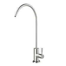 Modern Brushed Nickel Faucet, High-Arc Spout, Compatible with RO Systems