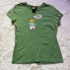 RARE 2001 THE SIMPSONS RALPHIE WIGGUM NOSE PICKING GREEN T-SHIRT SMALL