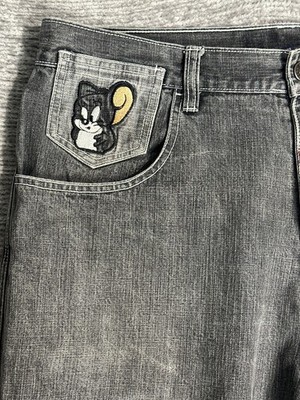 Vintage History Iceberg Jeans 38x33 Tom & Jerry Y2K Embroidered