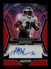 2025 Panini Prizm Black Prizmatrix Red Prizm Brian Mitchell Auto 16/99 EAGLES