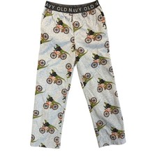 Old Navy Fleece Pajama PJ Pants Boys L 10 12 Lizard Bicycle