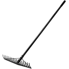 17 Inch Heavy Duty Wide Metal Garden Lawn Rake, Garden Bow Leaf Rake with 66"...