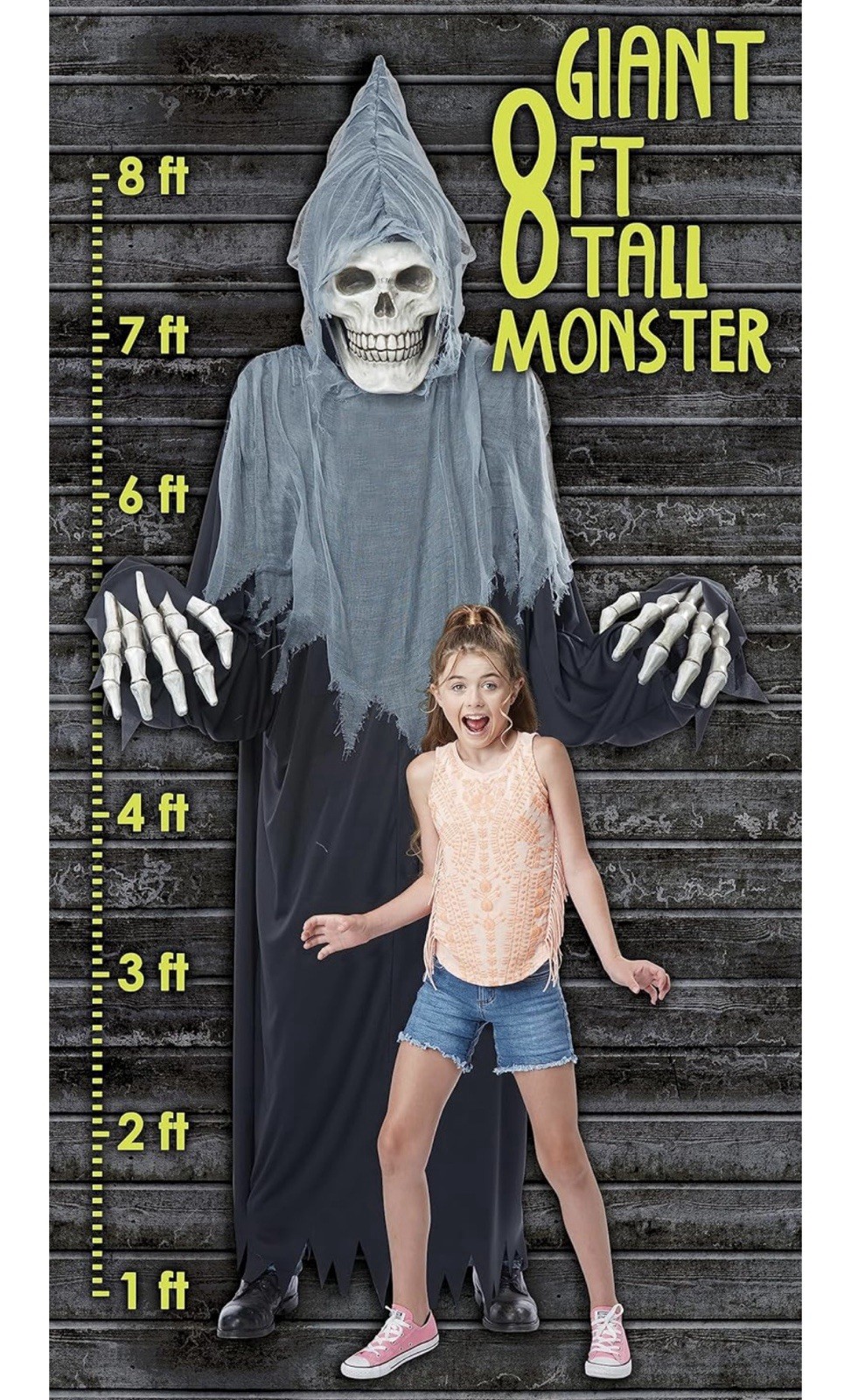California Costume Towering Terror Grim Reaper 8 Feet Adult And/Or Decoration image 2