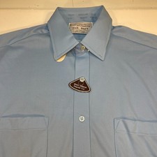 New VINTAGE 1970s Sears PermaPrest Knit Polyester Shirt Sz Mens 15.5 New w Tags