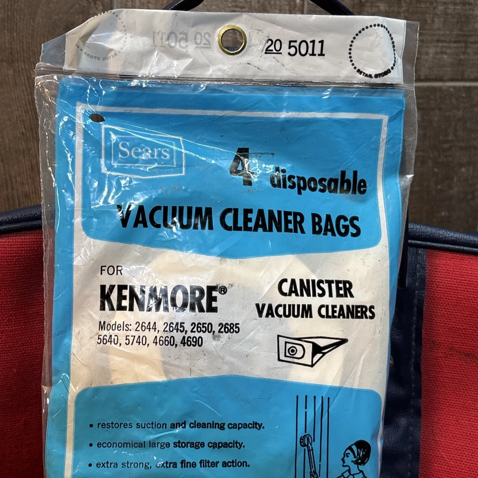 Vintage Kenmore 20861000 Hand Vacuum w/ Case & 4 New Bags Sears Canada 1960s - Image 3 of 4