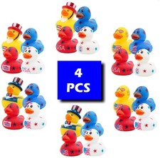 4PCS - 2" Patriotic Rubber Ducks, USA, Random Sets, 4 Diff Ducks in Each Set