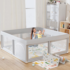 Baby Playpen with Mat Small Playpen for Babies and Toddlers 50 X 50 Inch Baby Fe