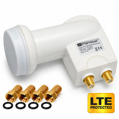 Twin LNB für 2 Receiver Opticum ROBUST Red 0,1db TV SAT Kopf 8K UHD 3D HD+ SKY
