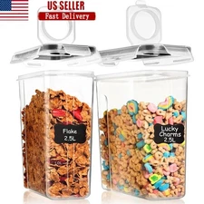 Airtight Food Storage Containers Cereal Holders BPA Free Kitchen Organizers New
