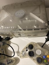 XBOX Console Original Crystal - Doppio Joypad Con Cavi *FUNZIONANTE*