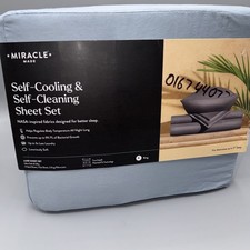 Miracle Made Sheet Set KING Luxe Self-Cooling Self-Cleaning Slate Blue NWT