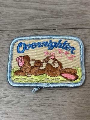 H Vintage Girl Scout Scouts Overnighter sleeping bunny rabbit patch 2x3''