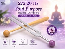 272.20 Hz Soul Purpose Healing Tuning Fork With Color Ball mallet