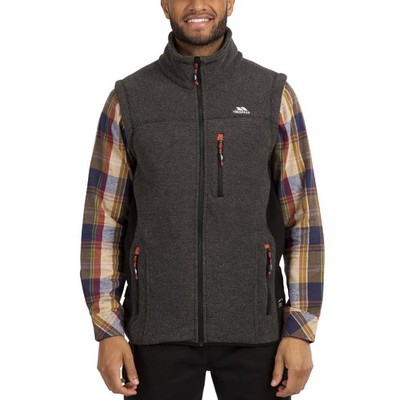 Trespass Mens Jynxless Full Zip Ribbed Fleece Bodywarmer Gilet - Black