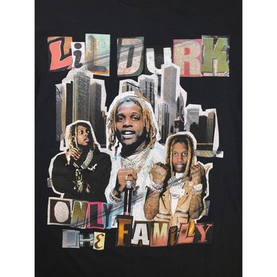 Lil Durk OTF Collage Rap T Shirt Black Large Made in USA