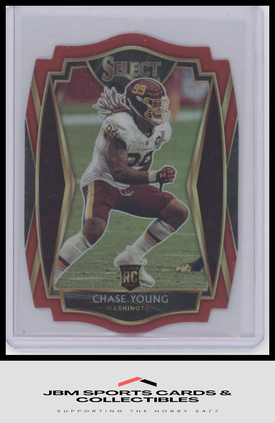 2020 Panini Select #164 Chase Young Red Prizm Die Cut RC