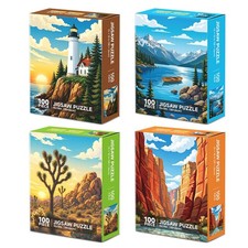 4 Pack National Parks 100 Piece Jigsaw Puzzles