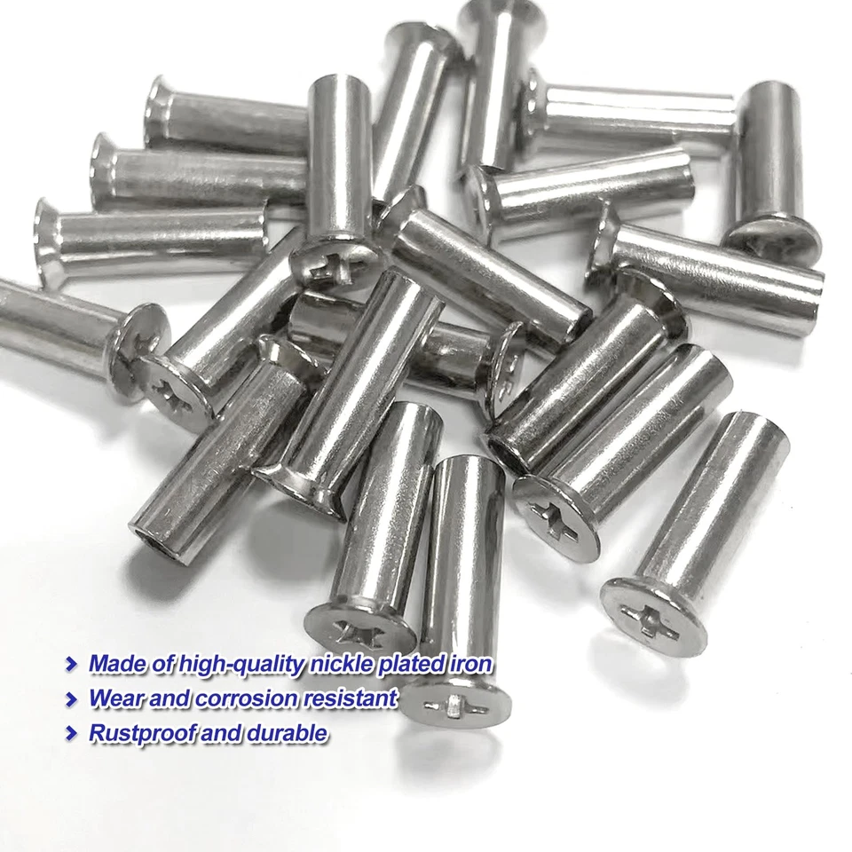 M4 Door Handle Bolt Through Fixings, 25Pcs M4 Door Handle Fixing Screws and S... - Image 4 of 4