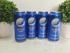 4 Cans NITRO Pepsi Draft Cola 13.65 oz. Nitrogen Infused Soda UNOPENED🔵⚪ READ
