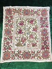 Uzbek suzani handmade embroidery home decor 37"X44" 96x112cm D-14A
