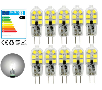 10x G4 DC AC 12V 5W LED Lampe Stiftsockel Leuchtmittel Birne Kaltweiß SMD Licht