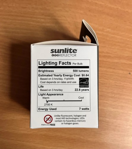 Sunlite PAR16 /LED/7W/GU10/27K Bulb Dimmable 120V - Picture 3 of 3
