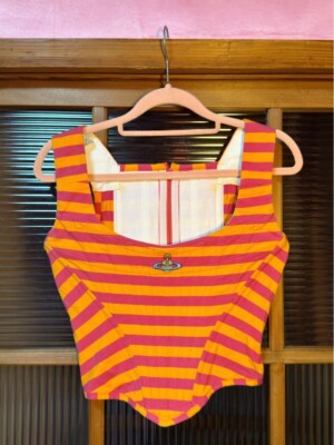 Vintage Vivienne Westwood Corset Red label Orange stripe Rare F/S
