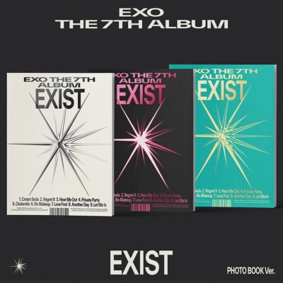 EXO [EXIST] 7th Album PHOTO BOOK 3 Ver SET/3 CD+3 Foto Buch+6 Karte+etc SEALED