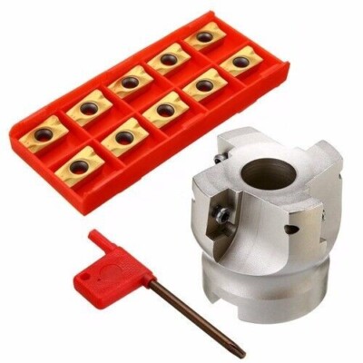 4 Flute BAP 400R-50-22-4F 50mm Face End Mill Cutter + 10Pcs APMT1604PDER Inserts