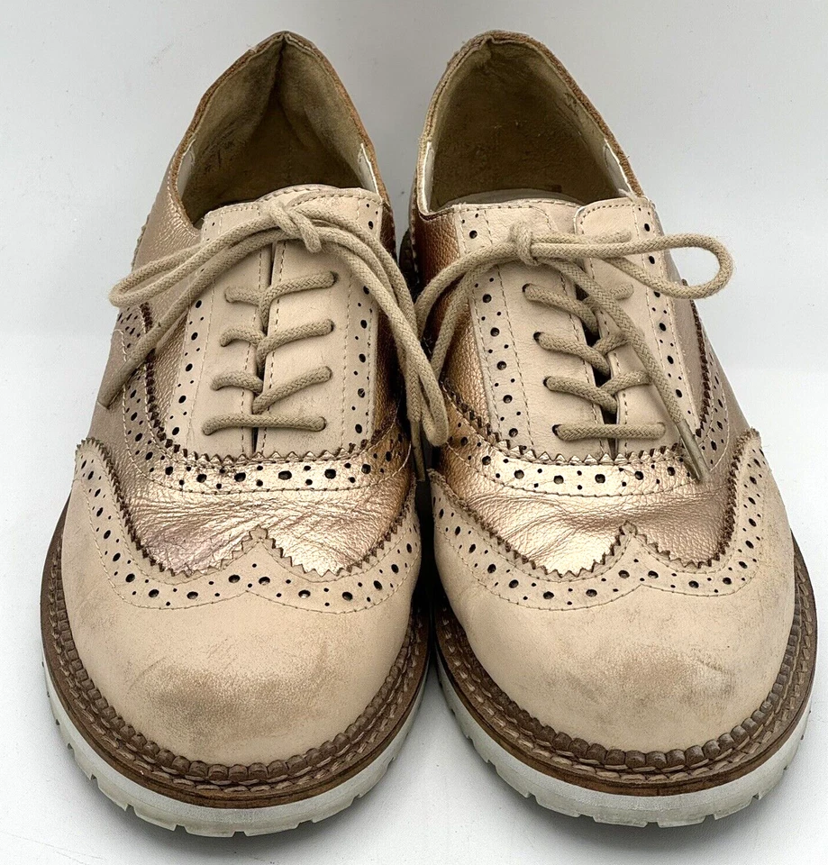 Aldo Free People 皮革牛津玫瑰翼尖复古风格 6.5 码舒适 — 第 3/4 张图片