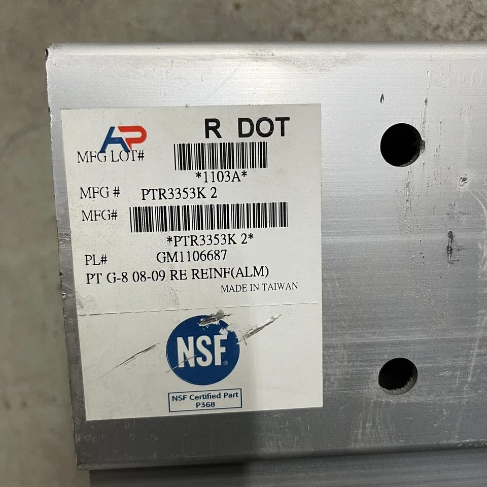 Barra de impacto travesaño refuerzo parachoques trasero Pontiac G8 2008-2009 aluminio Foto 3 de 3