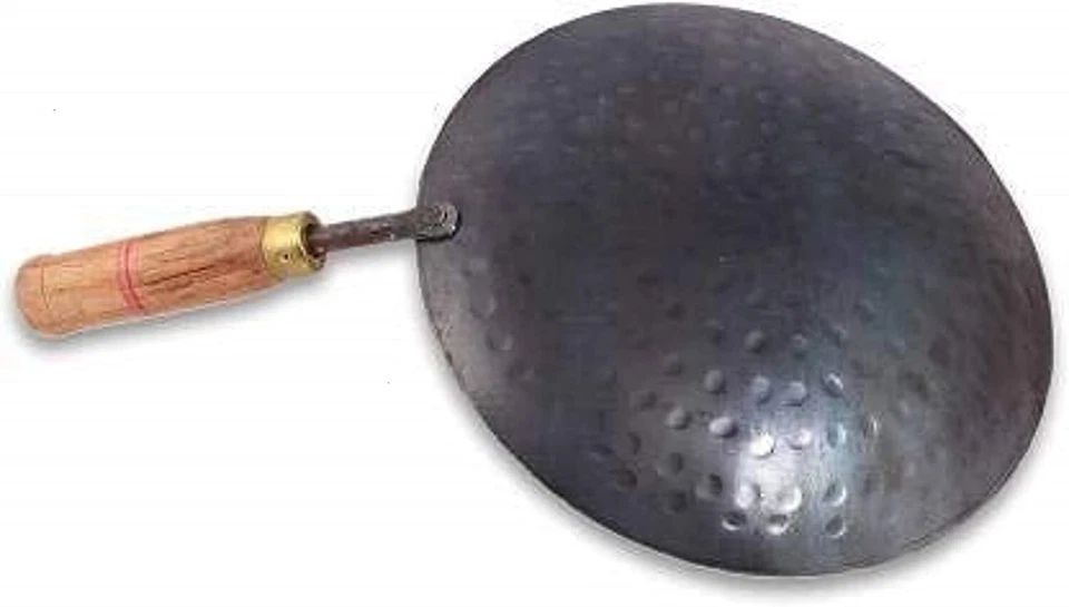 Iron Tawa, Original Handmade Iron Roti/Chapati Tawa with Wooden Handle 10 inch - Image 4 of 4