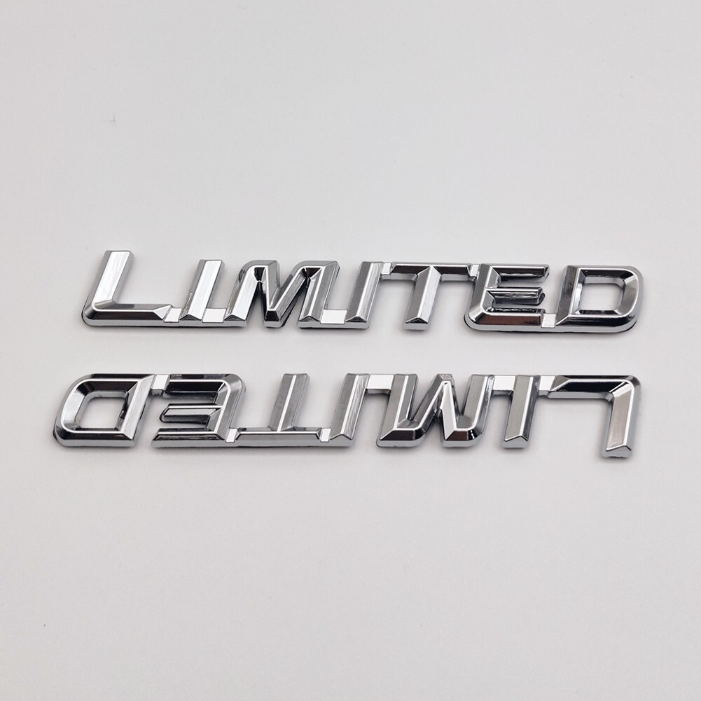 2x Chrome Metal Limited Logo Car Emblem Letter Bagde Racing Sport