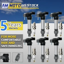 6X OEM Ignition Coil & Spark Plug Pack For Cadillac GMC Chevy Buick UF569 3.0L