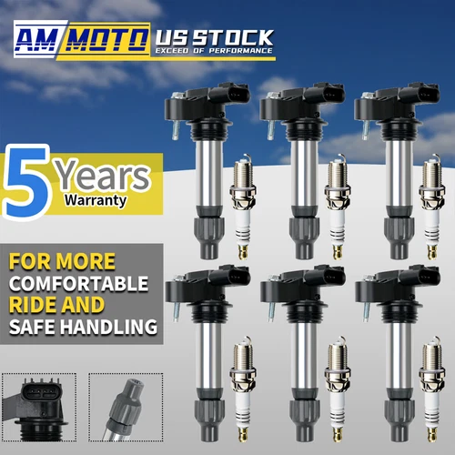 6X Ignition Coil & Spark Plug Pack For Cadillac GMC Chevy Buick UF569 3.0L