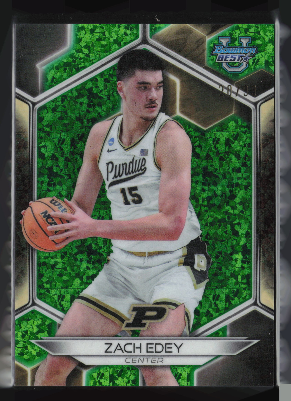 Zach Edey 2023-24 Bowman Best University #74 Green Diamond Refractor /99