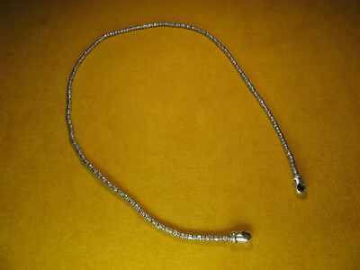 BARBARA BIXBY BARREL BEAD STRAND NECKLACE CHAIN 15.5 - 16 SILVER CARVED Designer