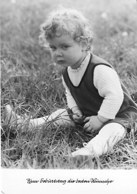 Postcard, Birthday, Toddler in a Meadow, 1975