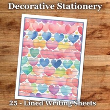 25 Sheets Decorative Paper Letter Writing Paper Color Stationery - Cute 03