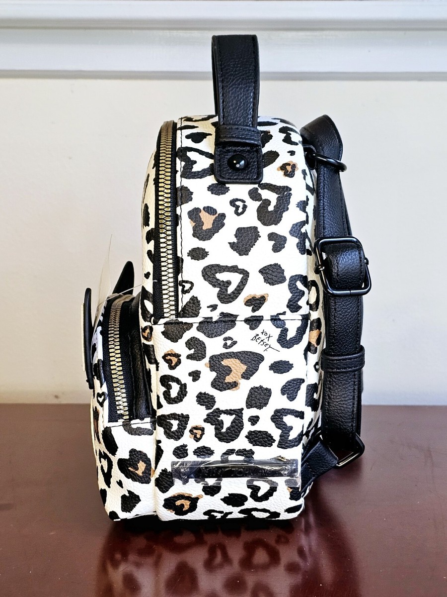 Betsey Johnson Cat Face Mini Backpack Crossbody Leopard Heart Print NWT Betsey Johnson Cat Face Mini Backpack Crossbody Leopard  main image 2