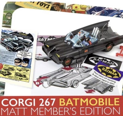 Corgi Toys 267 Batmobile Corgi Model Club Reissue Matt Black 2024