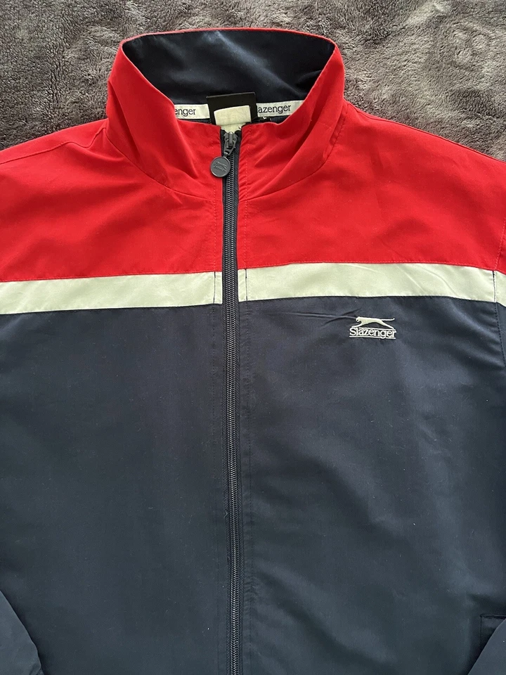 Vintage Slazenger Jacket Sz L 90’s, Sportswear Zip Up Red, White & Blue, GUC - Image 3 of 4