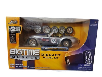 New 1965 Shelby Cobra 427 S/C 1:24 Silver Diecast Model Kit, Jada Toys *RARE*