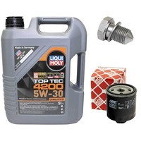 MotoröL Set 5W-30 5 Liter + ÖLfilter + ÖLablassschraube FüR Seat Toledo II Ibiza