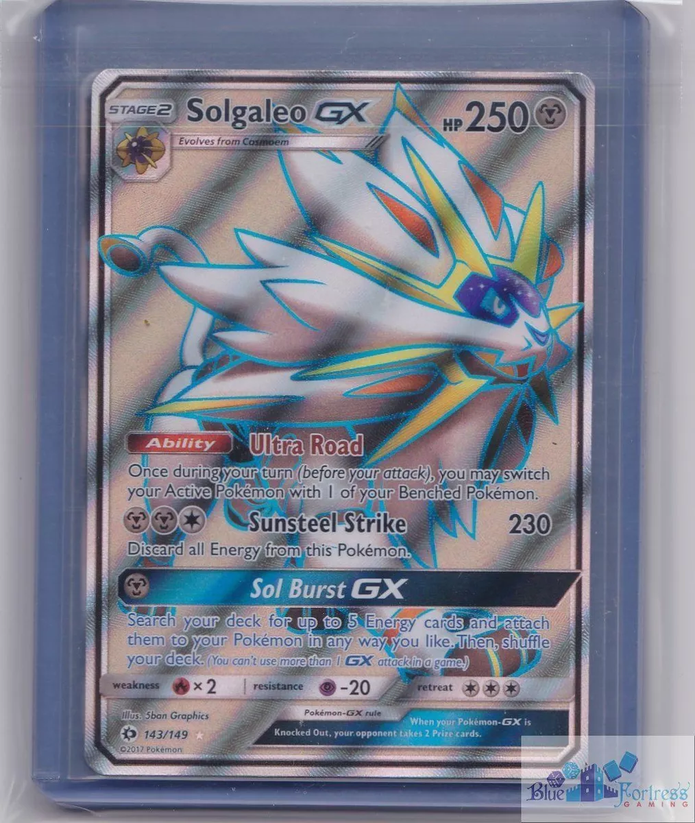  Pokemon - Solgaleo GX - 143/149 - Full Art Ultra Rare : Toys &  Games