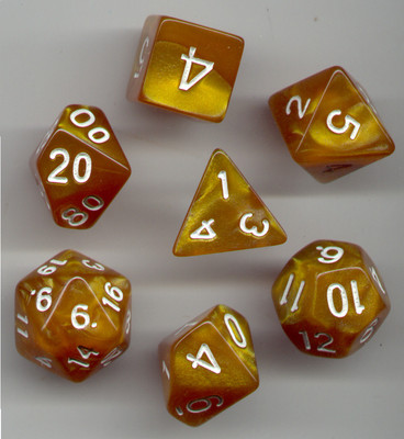 NEW RPG Dice Set of 7 - Pearl Peru D4 D6 D8 D10 D12 D20 D00-90