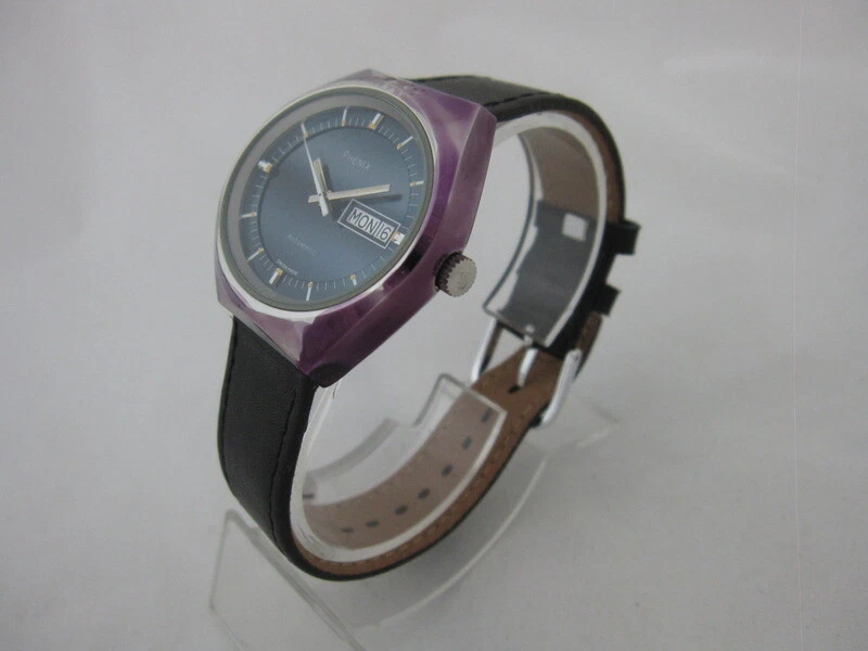 NOS NEW RARE SWISS VINTAGE AUTOMATIC PHENIX ANALOG MEN'S WATCH WITH DATE 1960'S - Image 2 of 4
