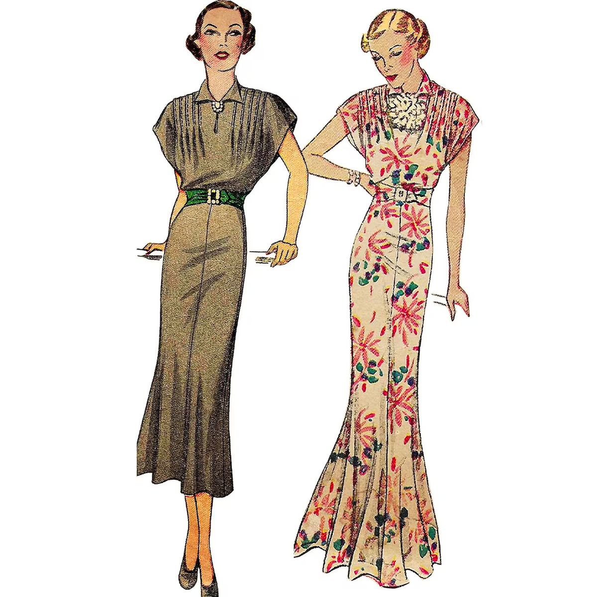 bias cut evening dress pattern Bias Cut Gown Digital Download